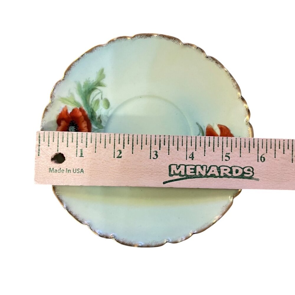 Vintage Bavarian Hand Painted Poppy Porcelain Saucer PT Bavaria Used - Picture 7 of 9